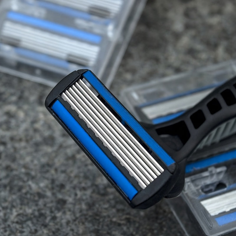 Men's Safety Razor Set Stainless Steel Handle 24 Blades 6-Layer Shaving Tools