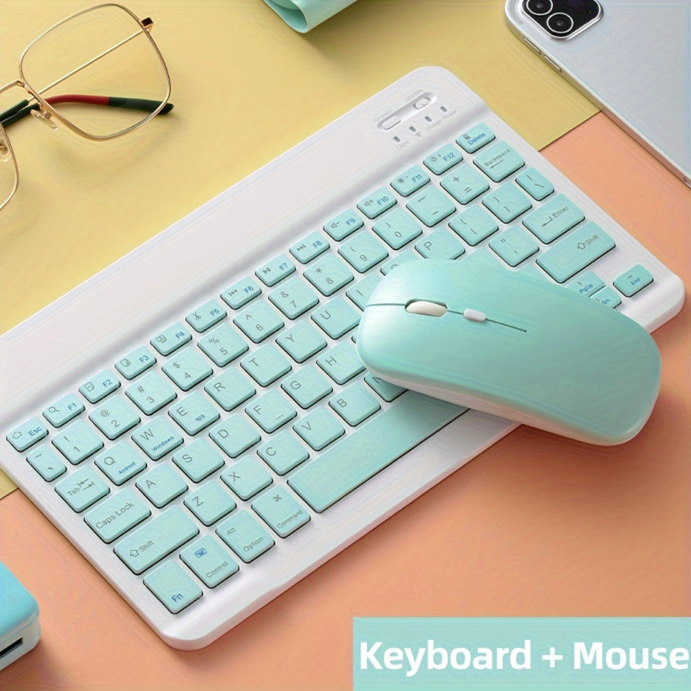 Slim Wireless Keyboard and Mouse Set for Tablets Laptops and Office Computers