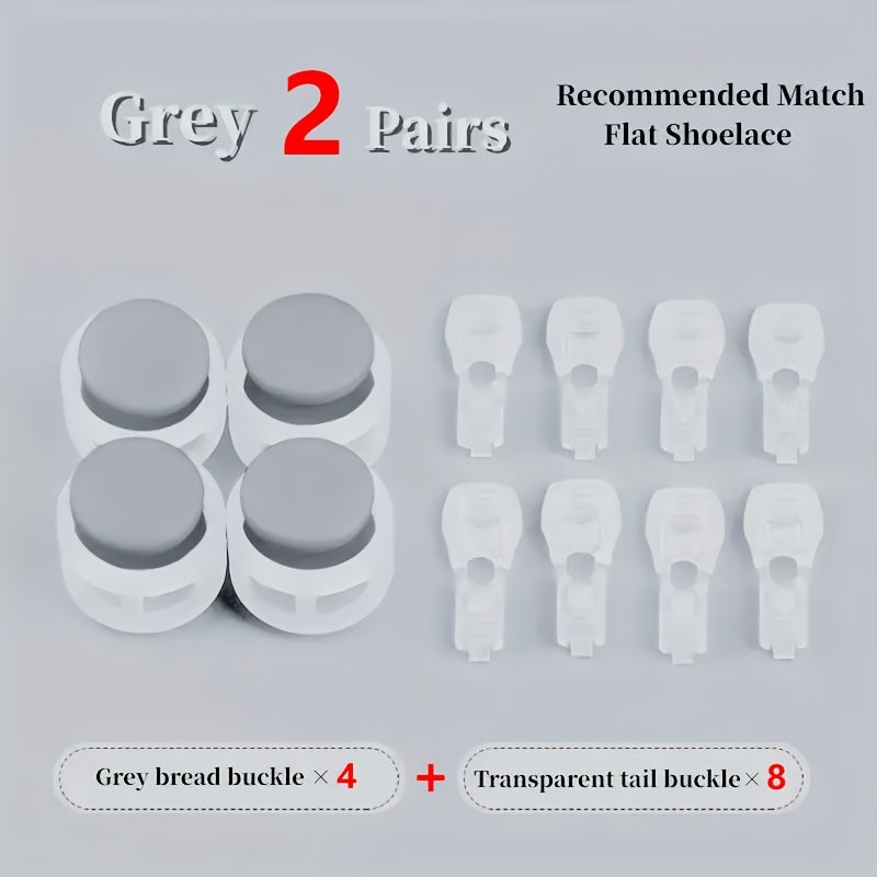 Unisex Shoe Accessories 12pcs Buckles No Tie Transparent Bread Tail