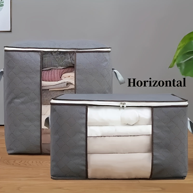 Large Storage Bag Organizer for Clothes Bedding and Comforters with Reinforced Handle and Clear Window