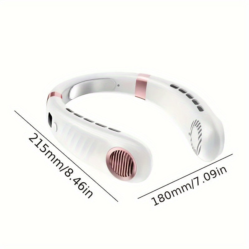 Bladeless Neck Fan Quiet Cooling USB Rechargeable 5-Speed Adjustable Outdoor Office