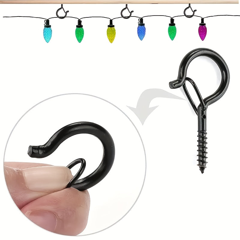 Q-Hanger Hook Set 10/25/40pcs Outdoor String Lights Safety Buckle Powder Coated