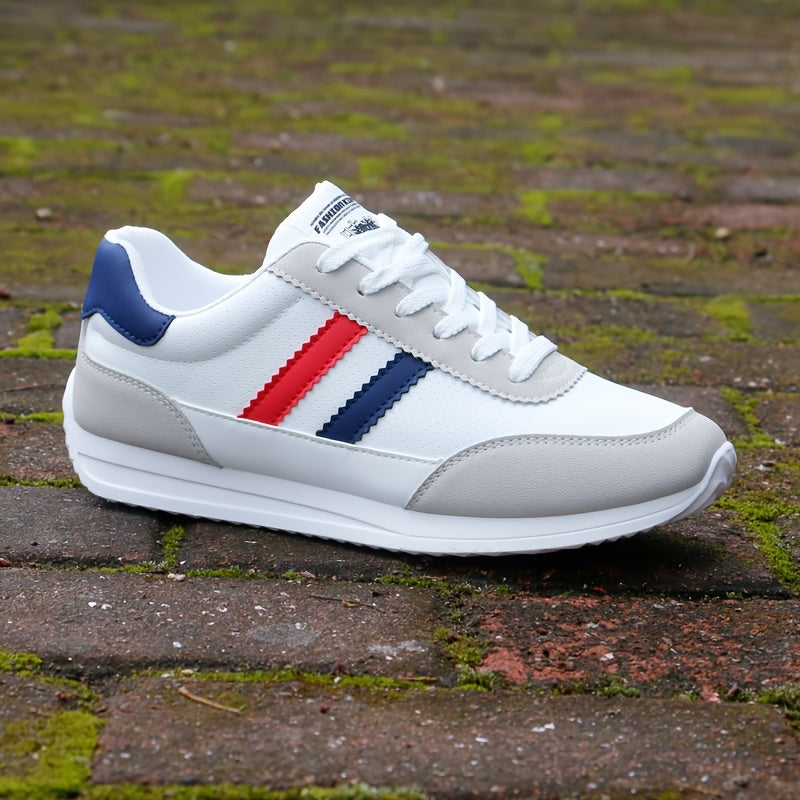 Men's Color Block Low Top Lace-Up Sneakers Casual Outdoor Shoes for Men