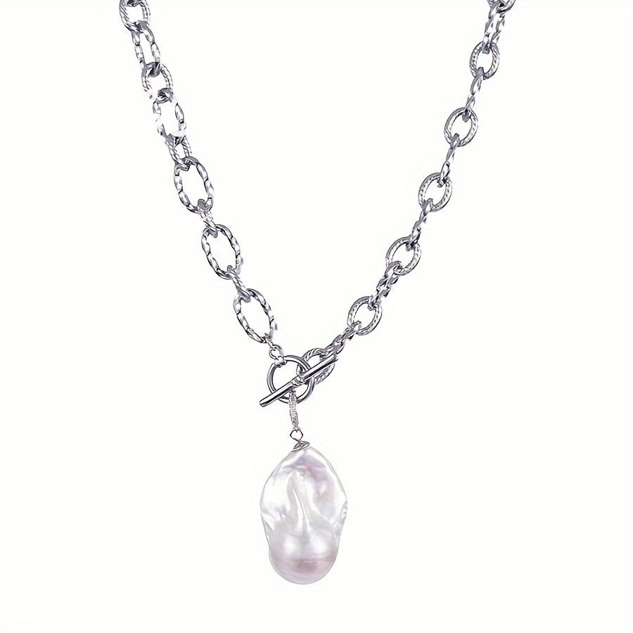 Unisex Freshwater Pearl Necklace 14-18mm Handmade Gift Box Jewelry