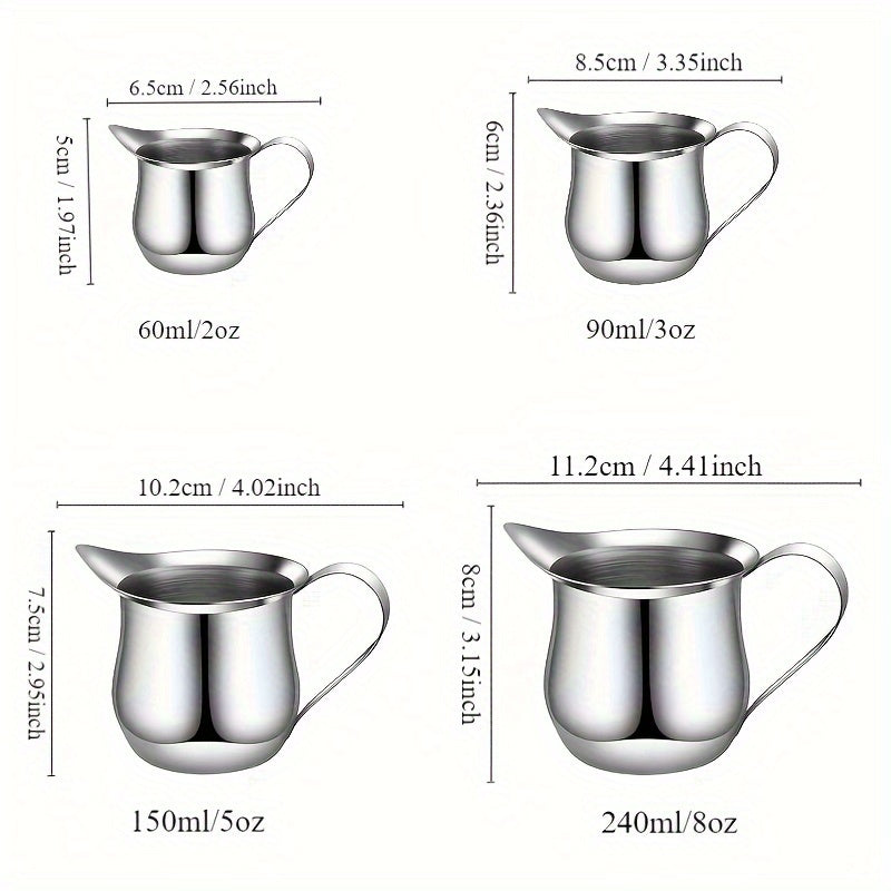 Stainless Steel Milk Frothing Pitcher Espresso Creamer Cup with Pouring Spout