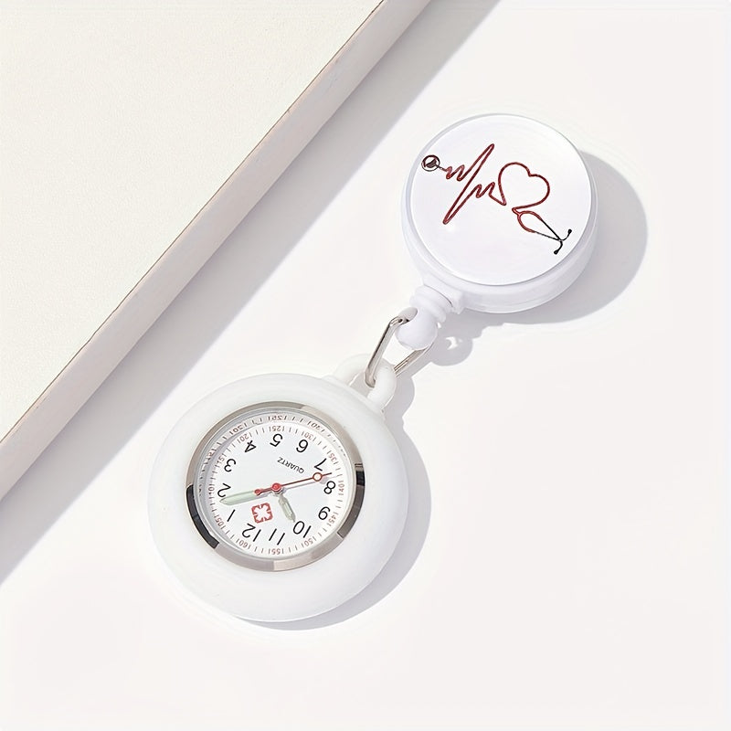 Nurse Quartz Watch Brooch Clip Telescopic Medical Pocket Watch for Healthcare Professionals