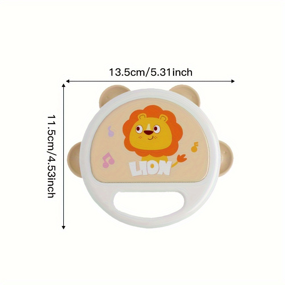 Cute Lion Cartoon Rattle & Hand Drum Toy - Bolalarda ushlash kuchini oshirish uchun ajoyib, Halloween va Rojdestvo uchun mukammal sovg'a, Bayram mavsumi uchun ideal.