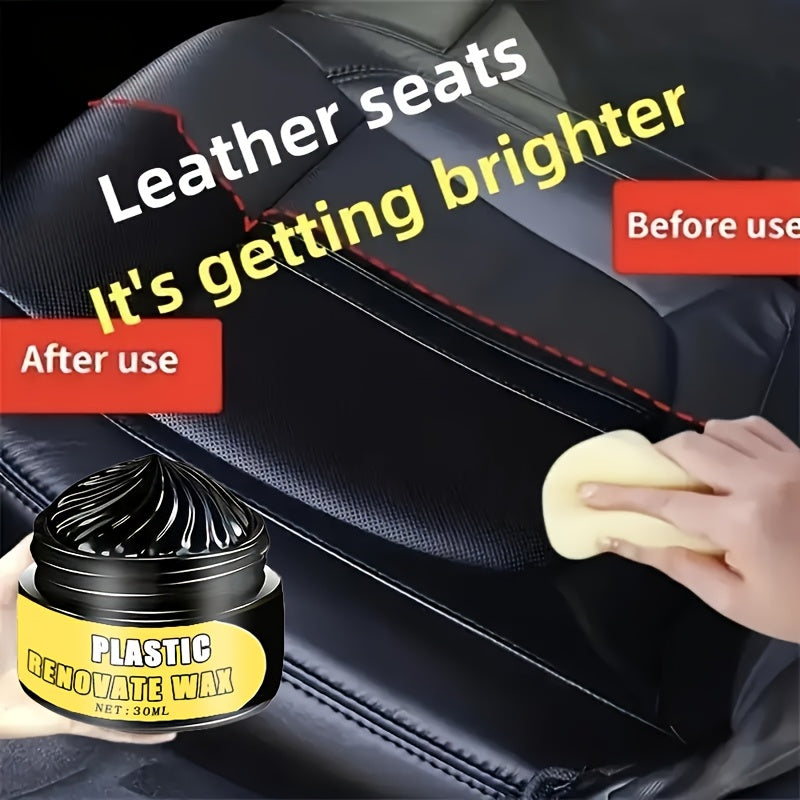 Kit de restauración para el interior del coche, tablero negro y cera brillante para vinilo y neumáticos