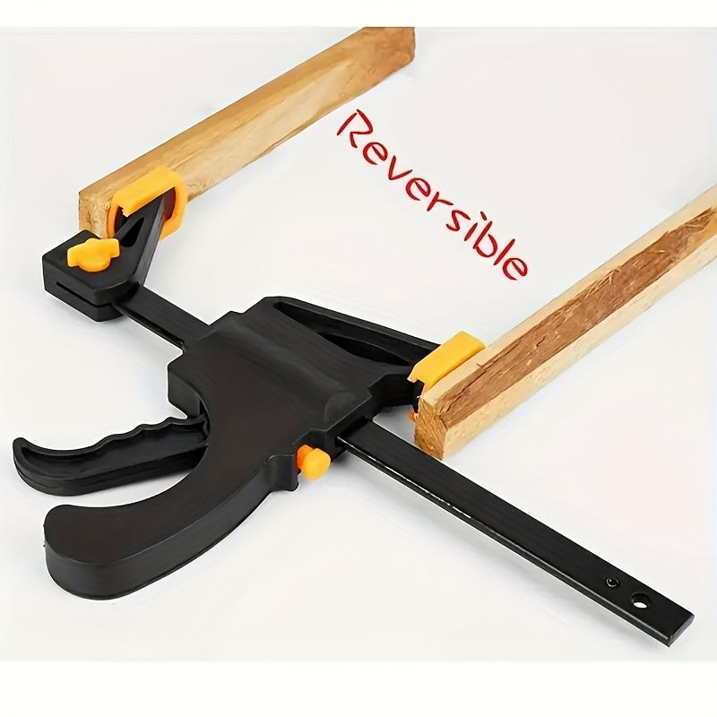 6-Piece Quick Release F-Style Clamps Set with 10.16cm Adjustable Ratchet Rod for Carpentry and Metalworking