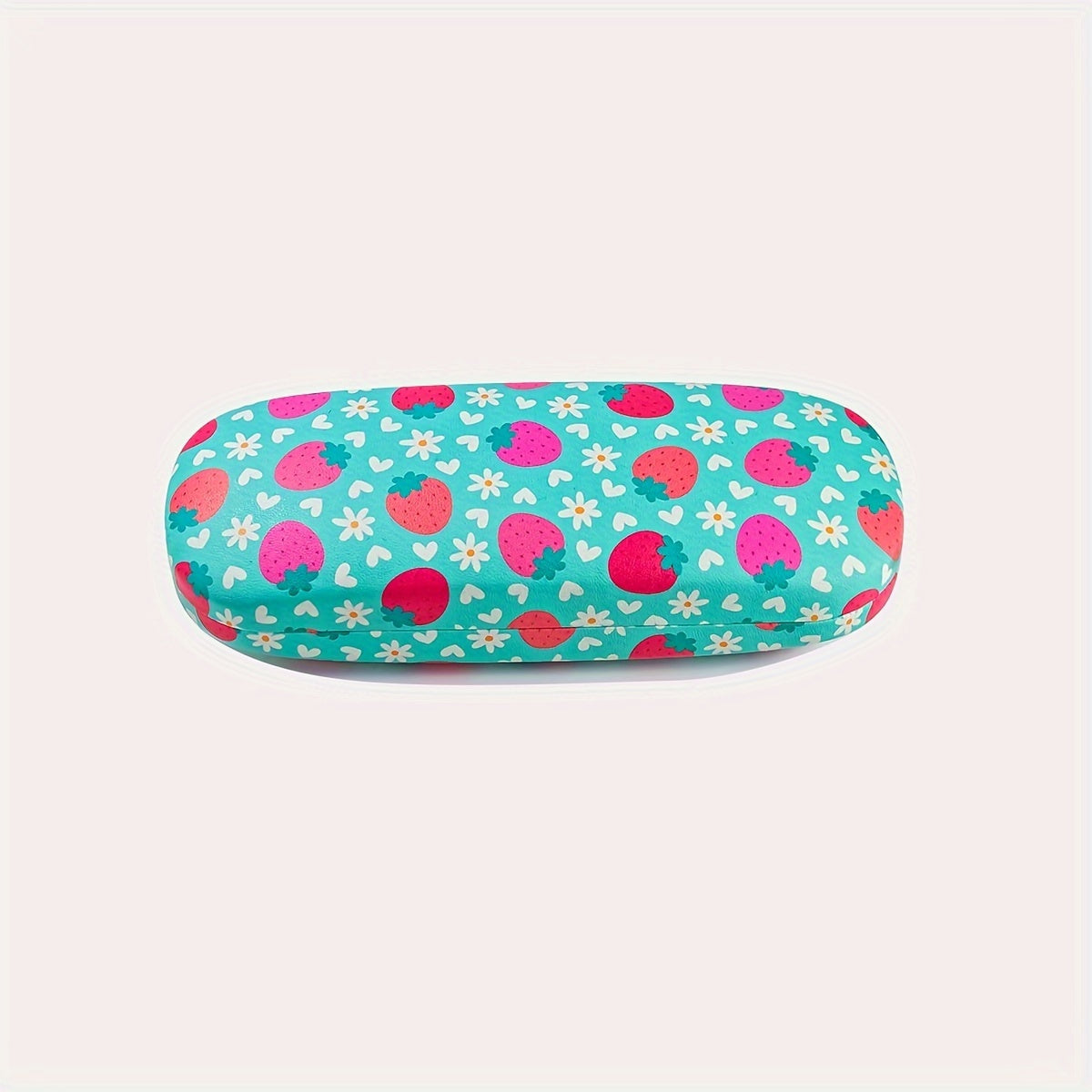 Hard Shell Portable Eyeglasses Case with Fruit Flower Design for Men and Women