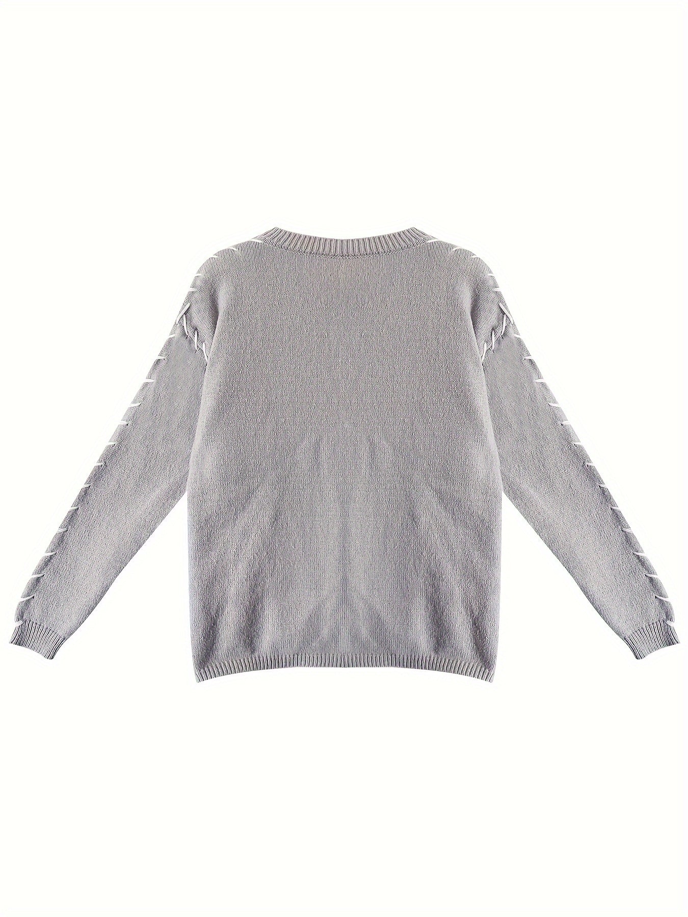 Women's Plus Size Knit Sweater Crew Neck Long Sleeve Fall Winter Solid