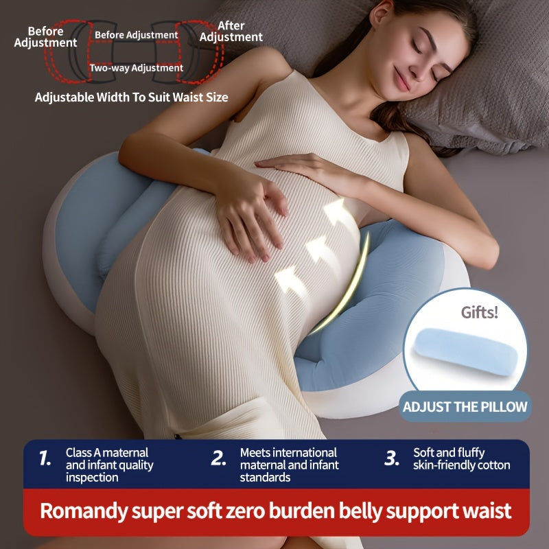 Maternity Pillow for Side Sleepers Waist Support Belly Relief Ultra-Soft Polyester