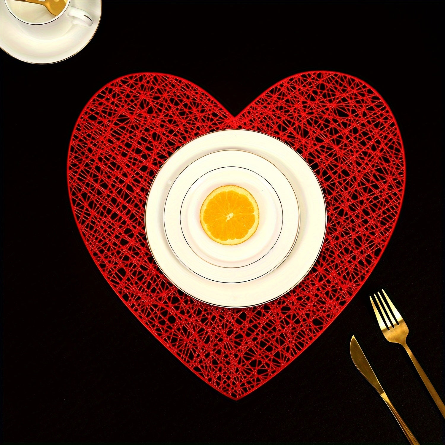Valentine's Day Tableware Placemats for Restaurant and Hotel Dining Sets of 2 4 6 8 Heat Insulation Anti-Slip