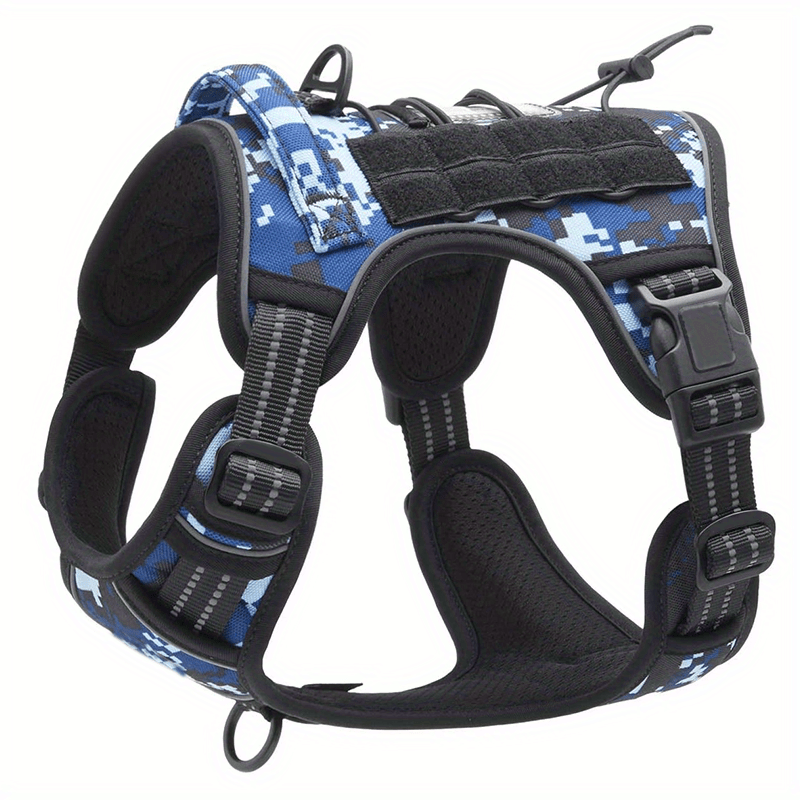 Adjustable Large Dog Harness Reflective Camouflage Polyester Training Control