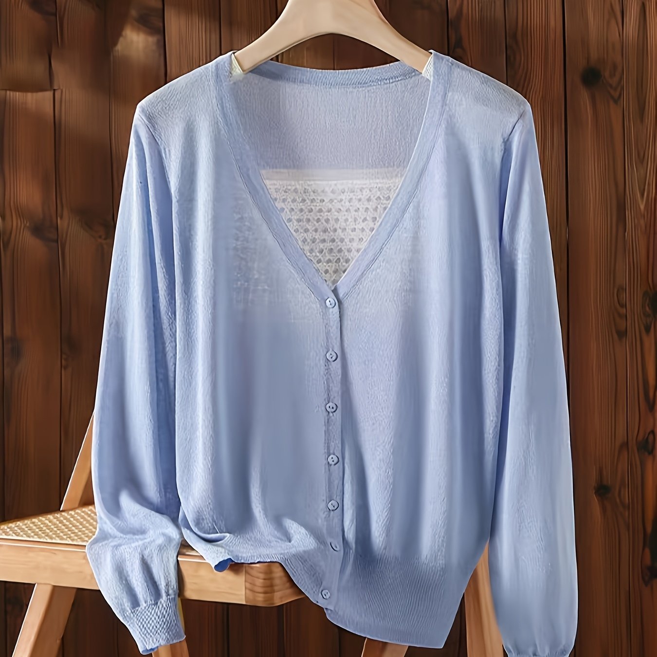 Plus Size Women's Lightweight V-Neck Cardigan for Summer Dress and Skirt