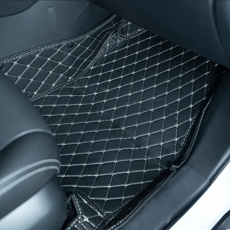Car Floor Mat Faux Leather Full Coverage All-Weather Durable Easy to Clean