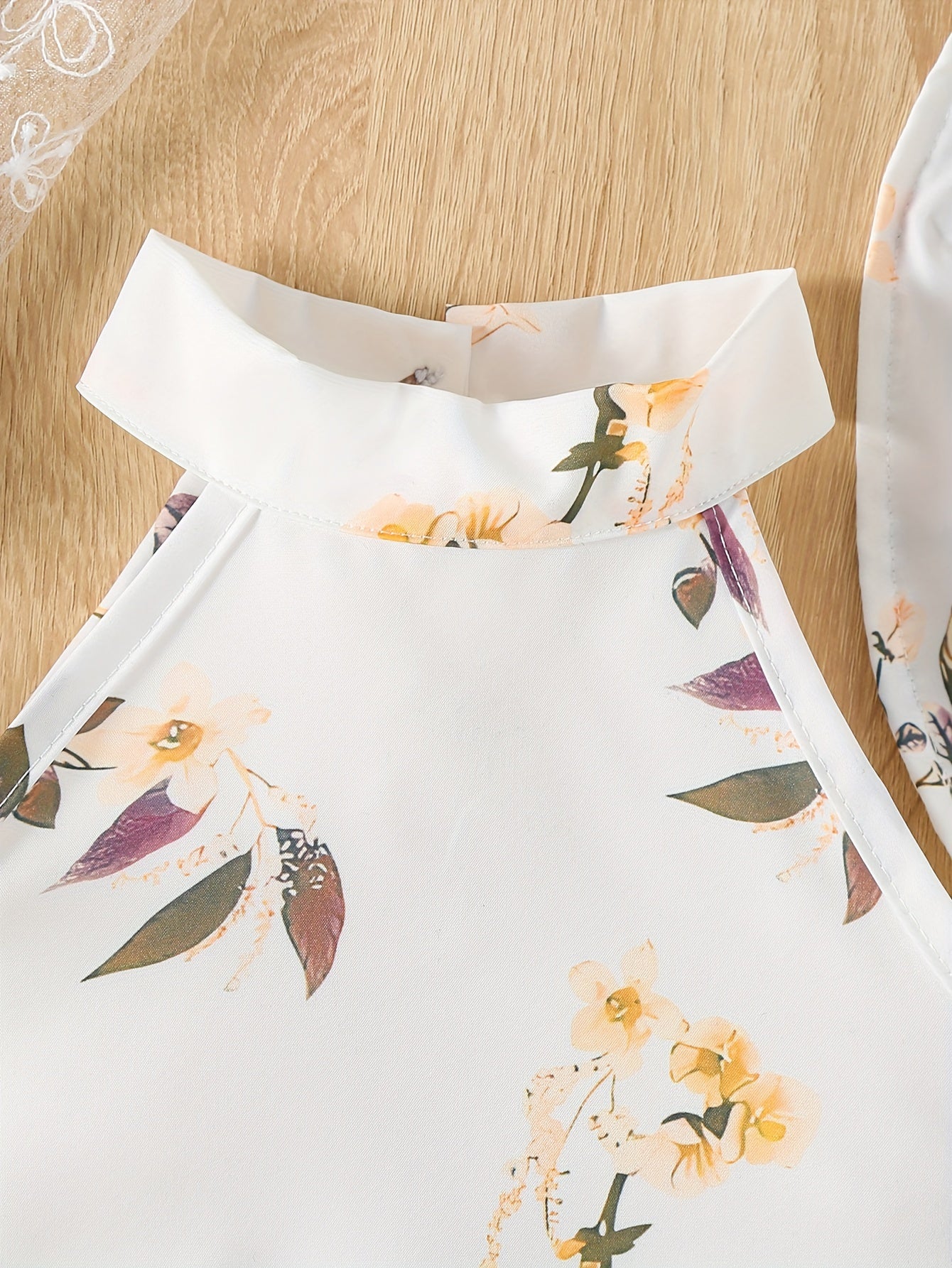 Girls Floral Garter Top Layered Skirt Summer Outfit for Young Girls