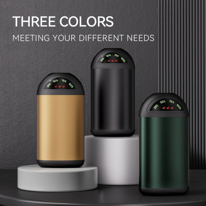 Calienta manos recargable por USB con linterna LED, portátil de 5000mAh, negro o verde