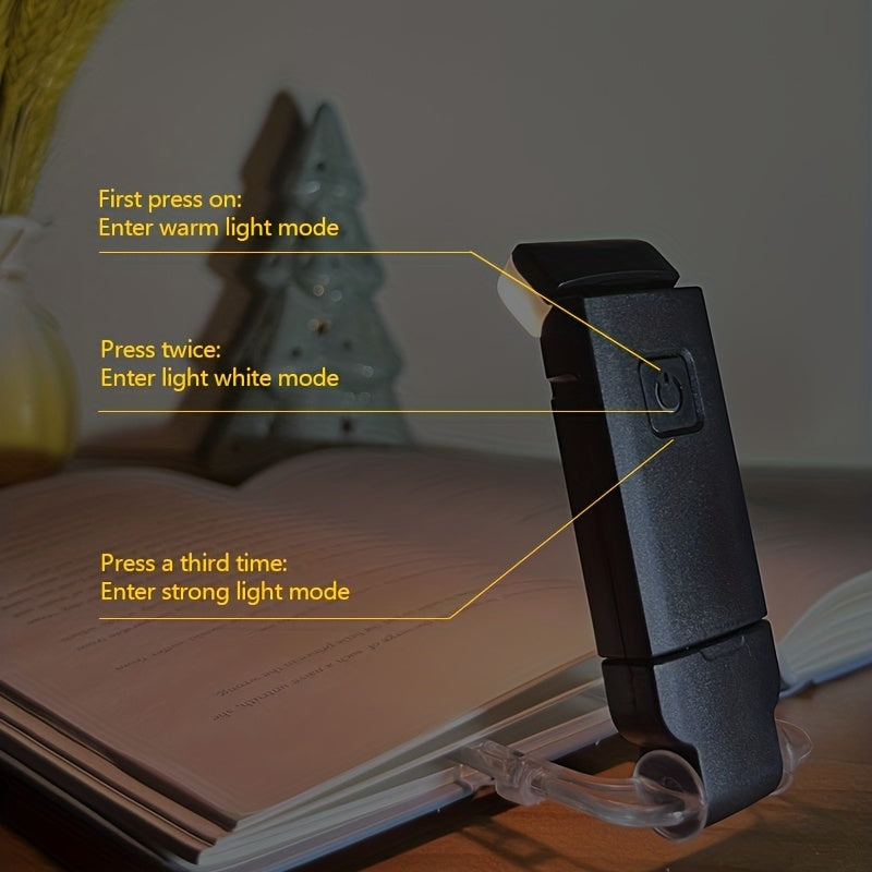 Dimmable LED Clip-On Book Reading Light Touch Control Warm White Eye Protection Tabletop Lamp