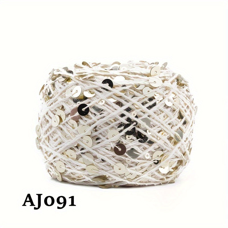 50g Sequin Cotton Yarn 3mm 6mm for Hand Sewing Crafts in Vibrant Colors