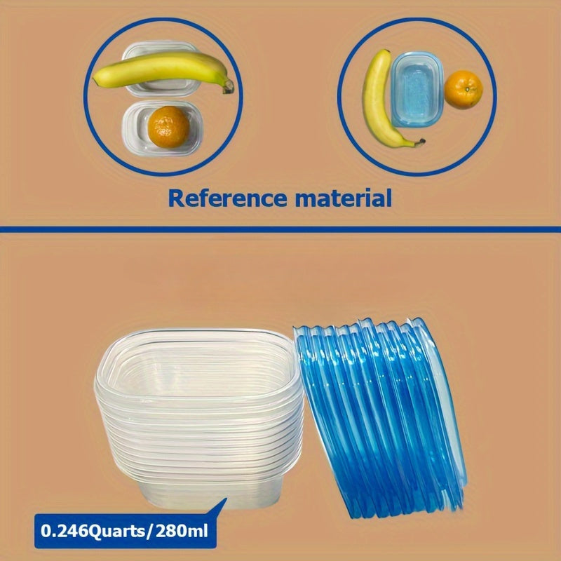 10Pcs Reusable Plastic Food Storage Containers Set Leakproof Microwave Dishwasher Safe