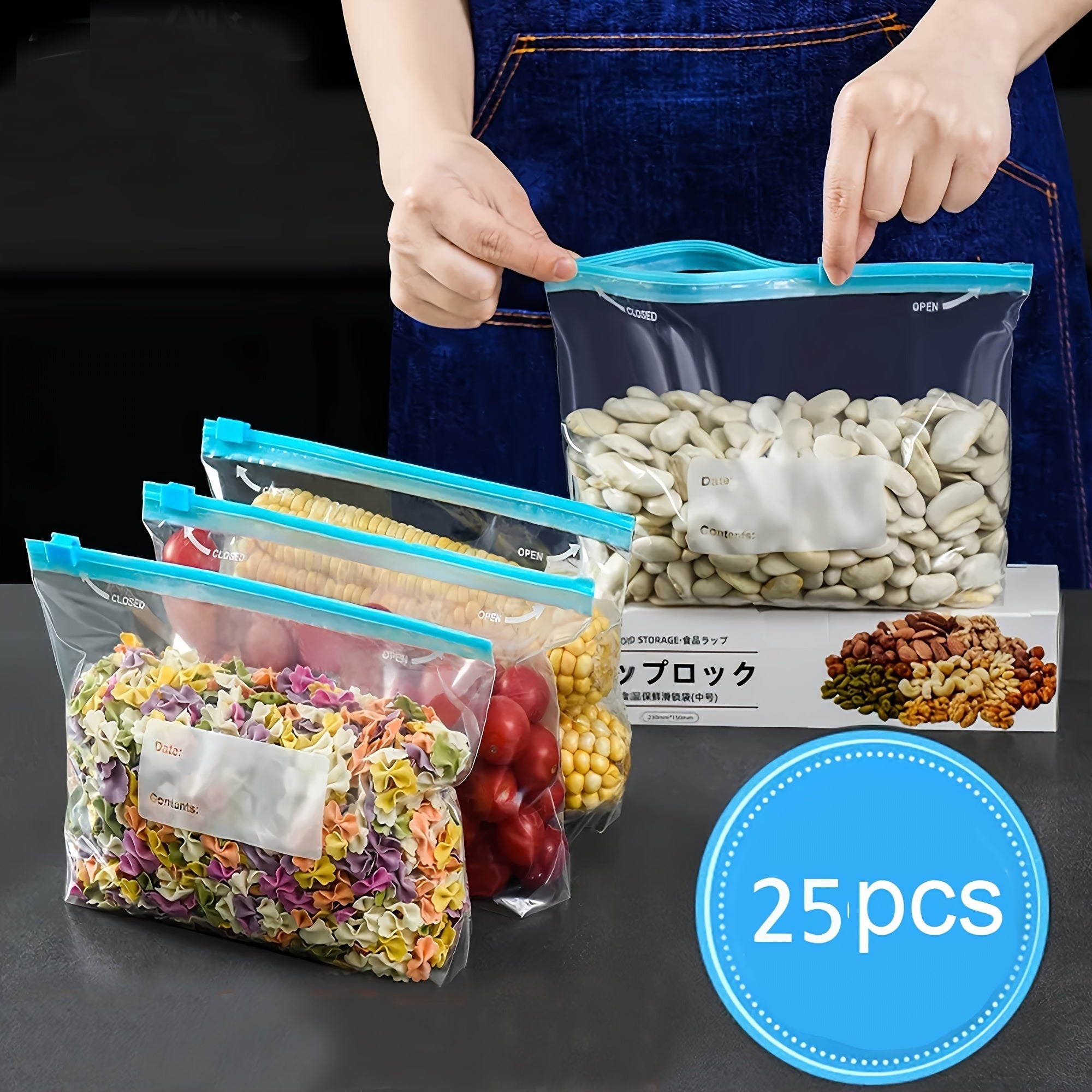 Airtight Refrigerator Storage Bag with Zipper Lock for Food Preservation