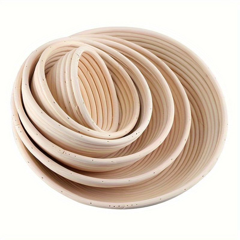 Rattan Bread Proofing Basket with Liner Cloth for Sourdough Dough Fermentation