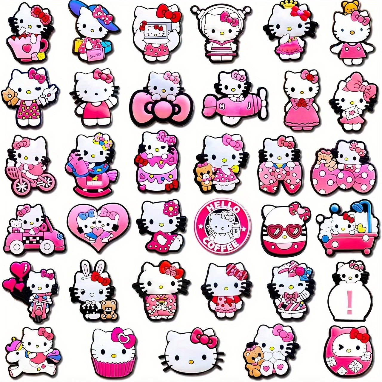 Kids Shoe Charm Set PVC Rubber Garden Shoe Decorations Removable Holes