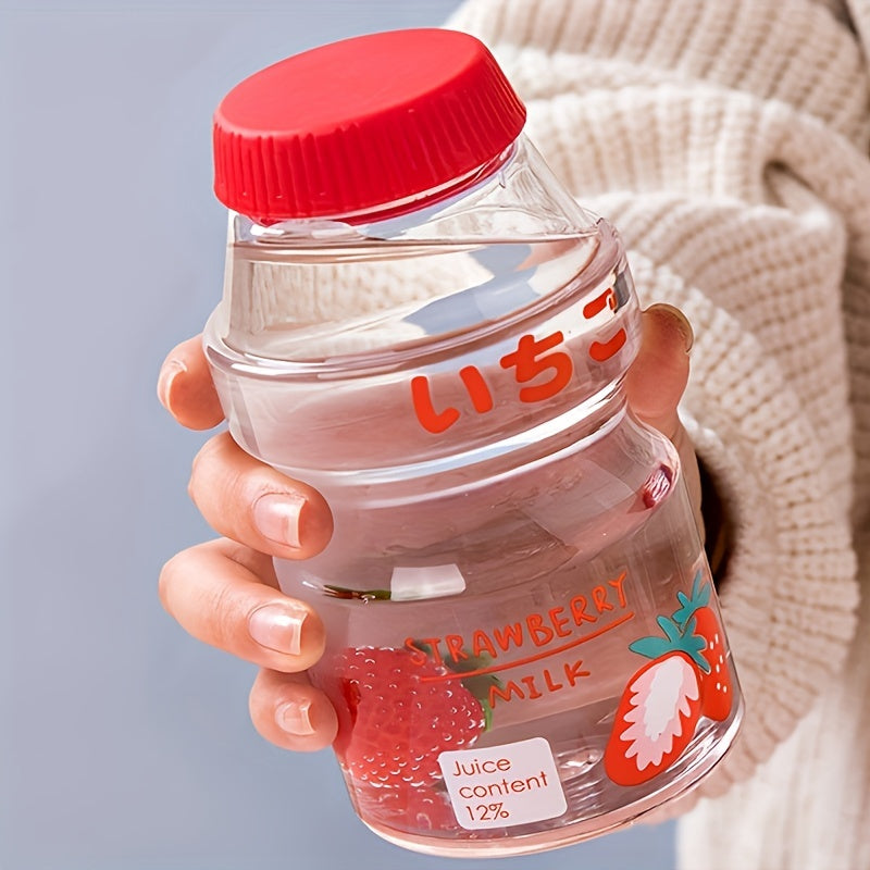 Cartoon Milk Bottle Design Sports Tumbler with Seal Cap Large Capacity BPA-Free Polycarbonate Travel Mug