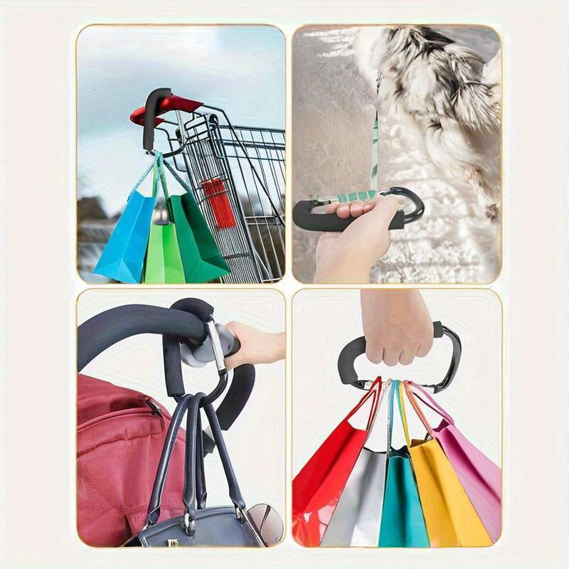 Heavy-Duty Stroller Hook 16cm with Large Metal Clip for Bag Hanging and Secure Attachment