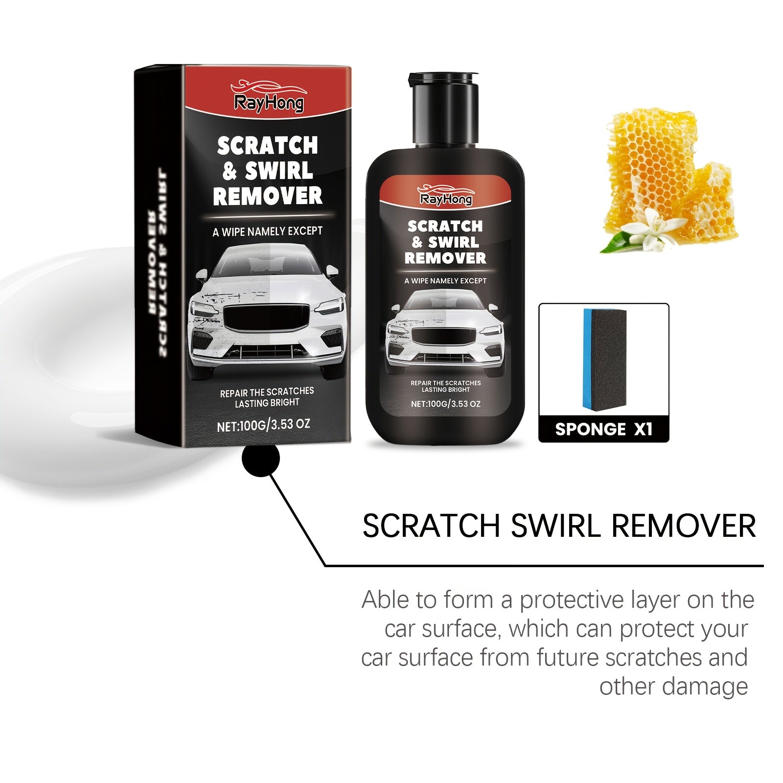 Car Scratch Repair Cream for Auto Body, Long-Lasting Shine, Safe for Metal
