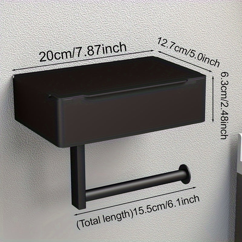 Stainless Steel Wall-Mounted Tissue Holder No Drilling Needed for Home and Restaurant