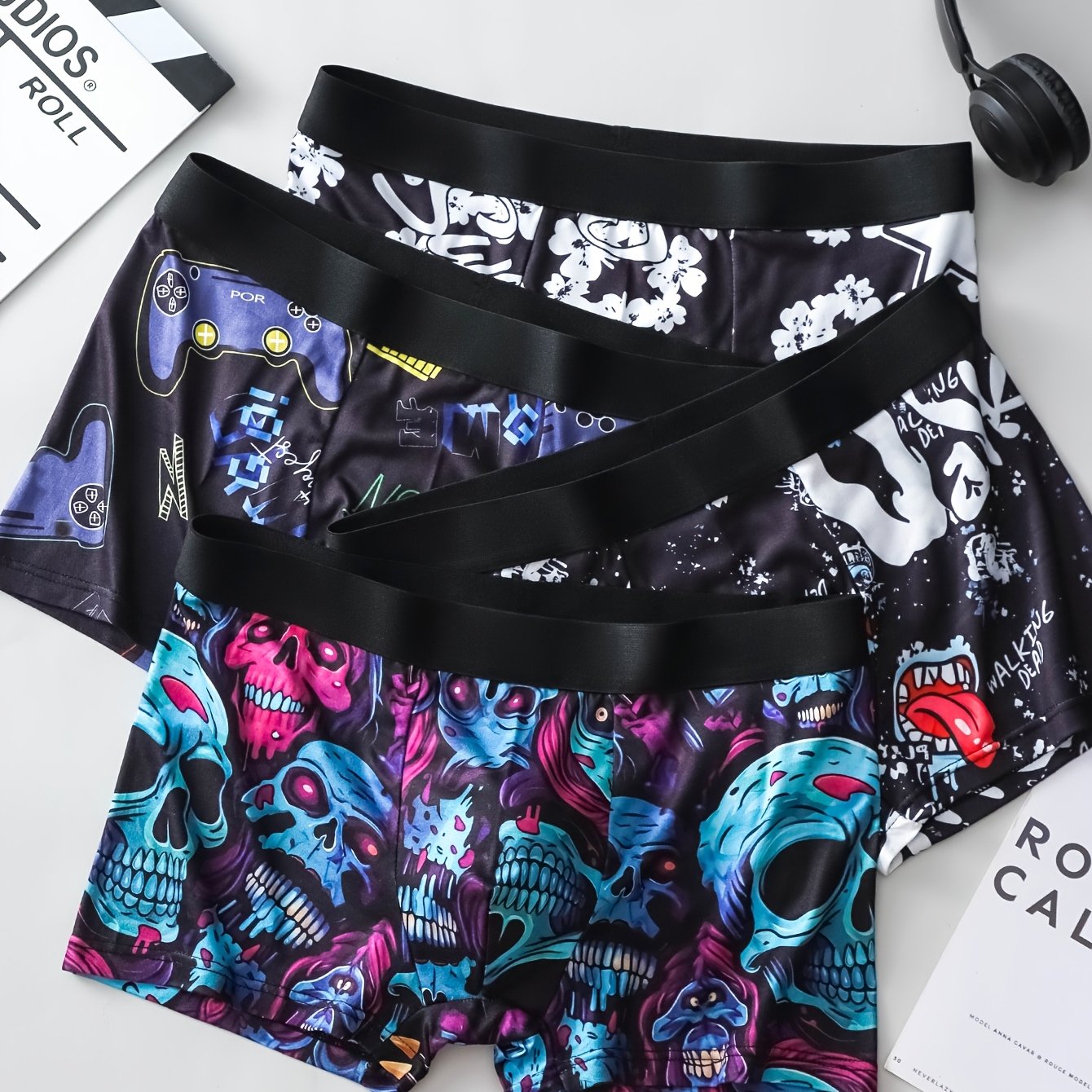 Men's Boxer Briefs Breathable Polyester Stretch Elastic Waistband 4-Pack