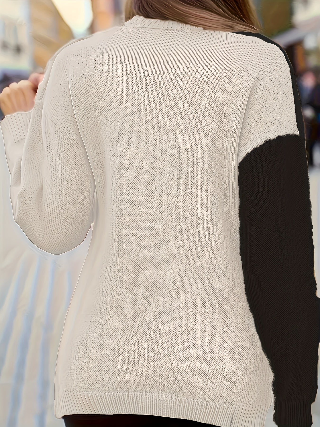 Plus Size ayollar uchun uzun sleeve casual sviter ko‘p funksiyali moda