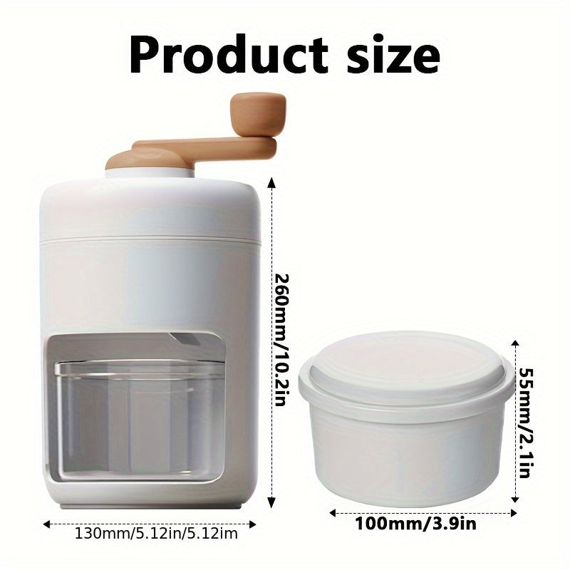 Manual hand-cranked ice shaver and smoothie maker for fruit milkshakes seafood easy to use ergonomic handle no electricity required for home restaurant