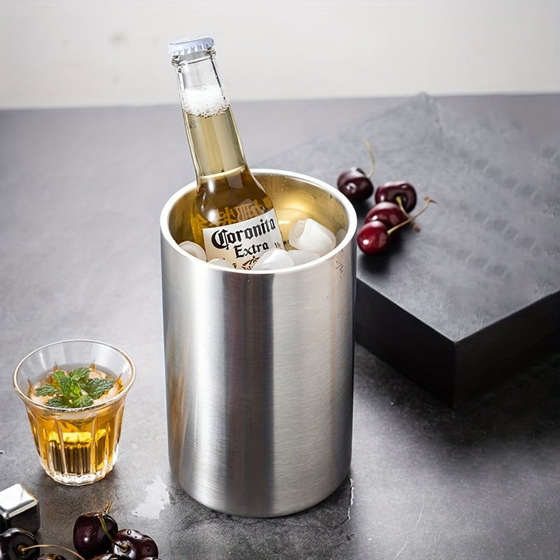 Stainless Steel Ice Bucket 1.6L Compact for Outdoor and Home Use