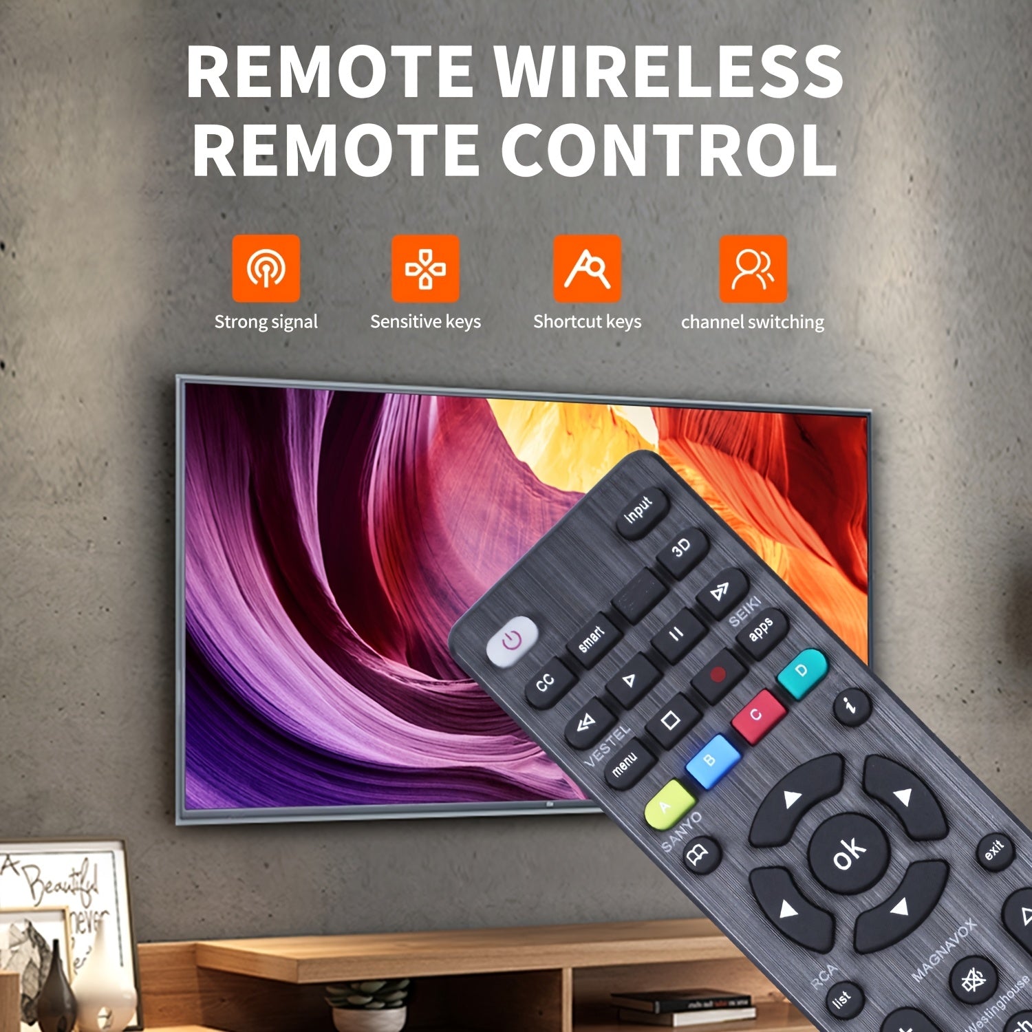 Control remoto universal de plástico para TV compatible con LG Samsung TCL Philips Vizio Sharp Sony Panasonic Sanyo Insignia Toshiba
