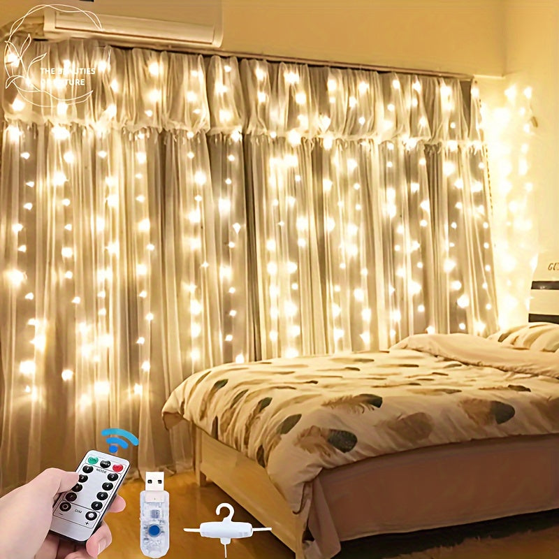 LED String Lights with Remote Control 8 Modes Infrared Sensor for Bedroom Wall Decor