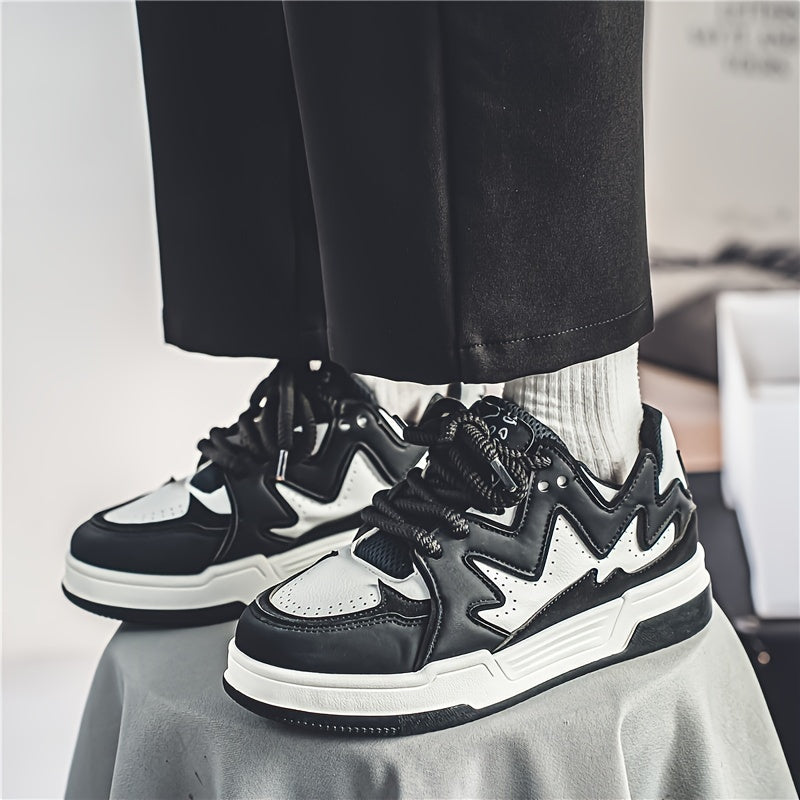 Women's Low-Top Casual Sneakers White Brown Synthetic Mesh Lace-Up Shoes