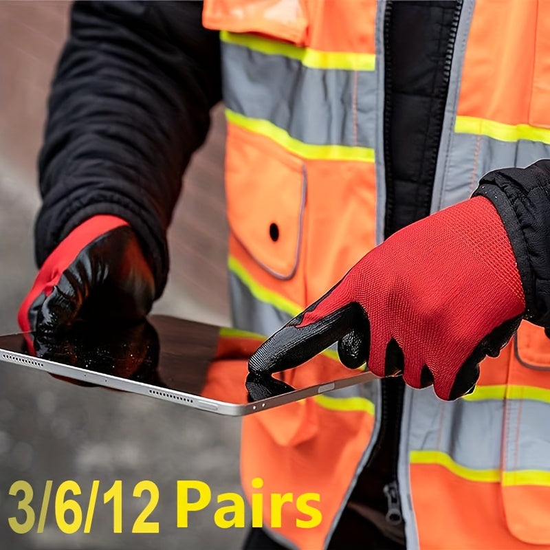 Unisex Breathable Gardening Gloves 3/6/12 Pairs Abrasion-Resistant