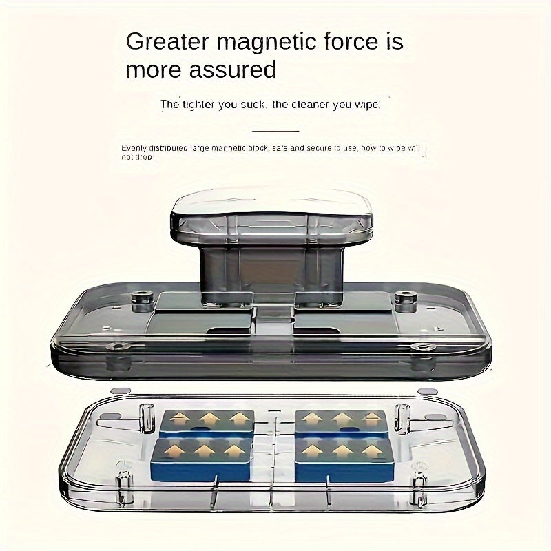 High-Rise Glass Tool with Safety Rope Double-Sided Magnetic Window Cleaner