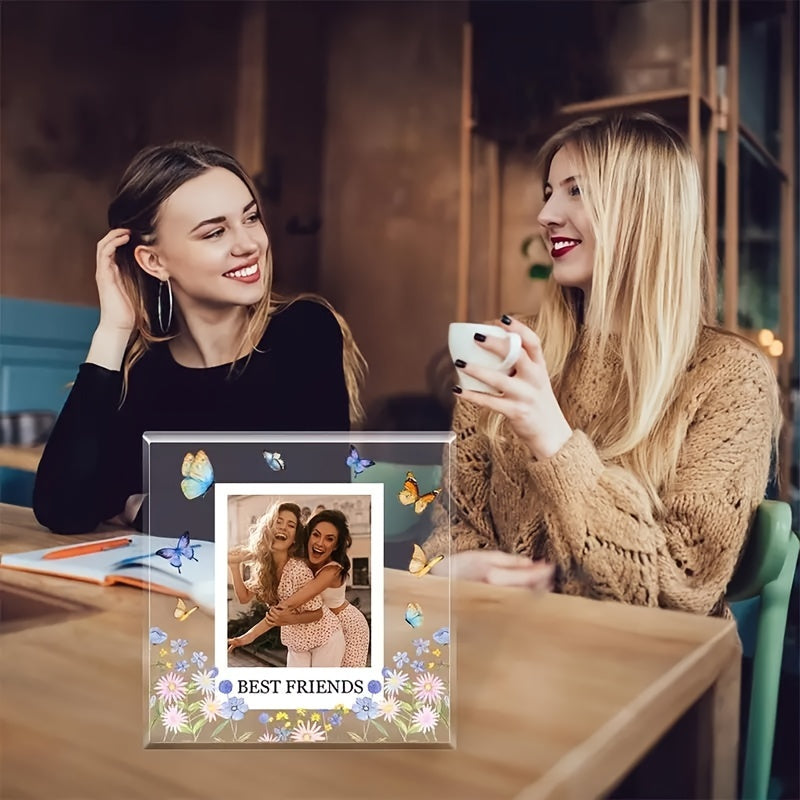 Akril eng yaxshi do'st foto ramka plakati, kapalak dizayni bilan stol bezaklari va sovg'alar uchun