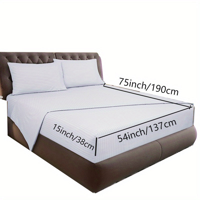 Luxury Striped Sheet Set 4 Pieces 1800 Thread Count Microfiber Deep Pockets Breathable