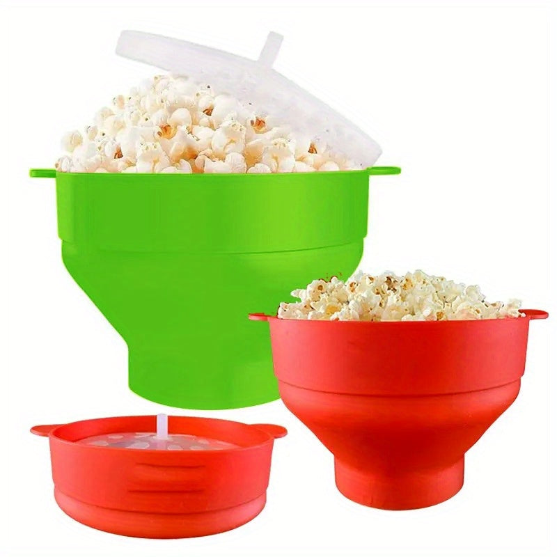 Silicone popcorn maker BPA-free collapsible lid dishwasher safe easy to use