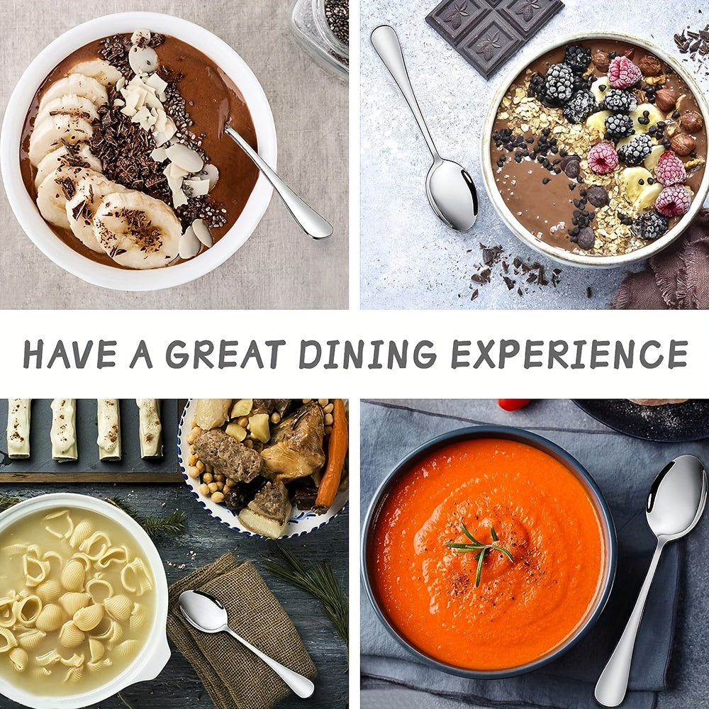 Flatware Set 2 or 6 Pieces Mirror Polished Dishwasher Safe Dinner and Salad Forks Spoons