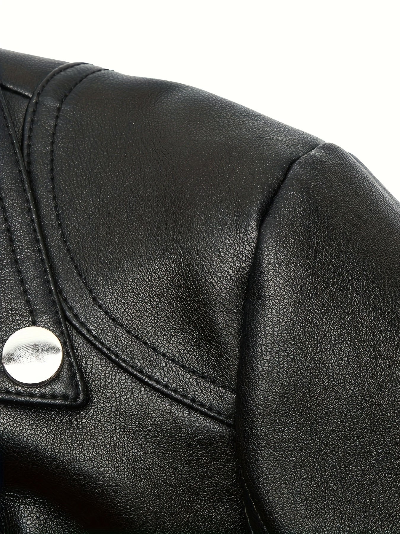 Women's Faux Leather Biker Jacket Skinny Fit Street Style Solid Color Zipper Detail Spring Fall