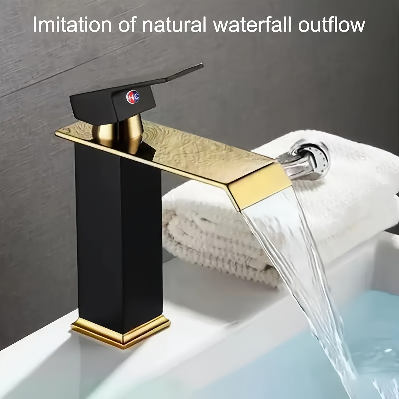 Stainless Steel Bathroom Faucet Single Hole Modern Deck Mount Waterfall Design
