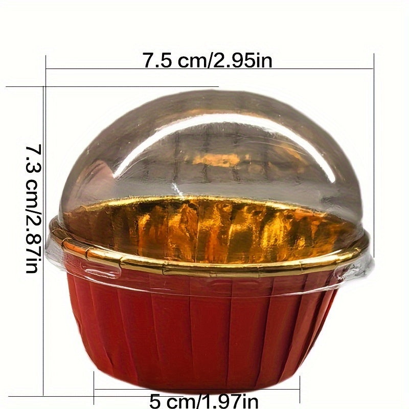 50 штук термостойких бумажных форм для кексов с крышками для выпекания кексов и маффинов