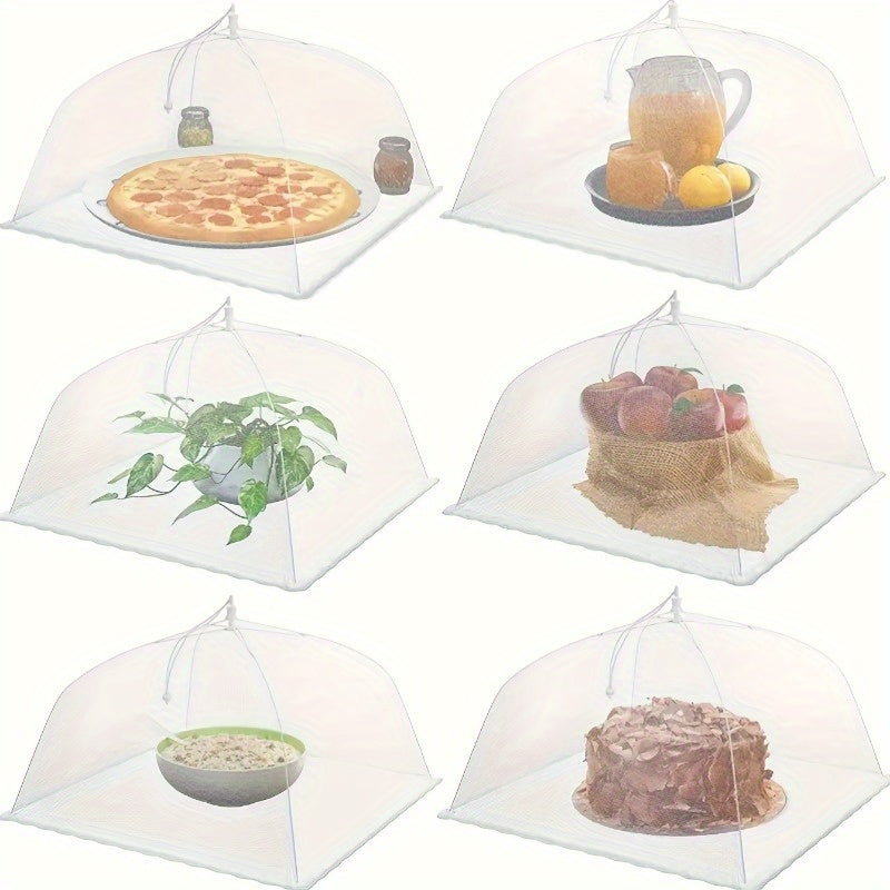 Gran toldo de malla blanca para alimentos, plegable, lavable, a prueba de insectos, paraguas para comida en picnic para cocinar y fiestas al aire libre