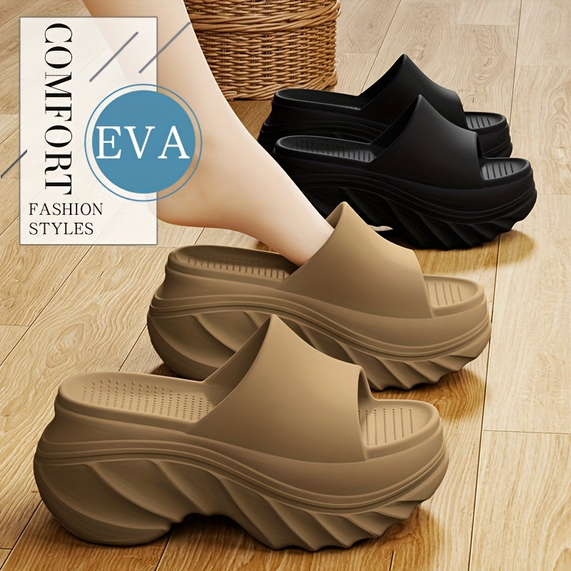 Women’s Summer EVA Slip-On Slippers Soft Non-Slip Open-Toe Pink Black